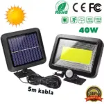 Solarni reflektor sa odvojenim panelom 40w 5 metra kabla