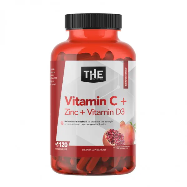 THE Vitamin C + Zinc + D3 120 kapsula