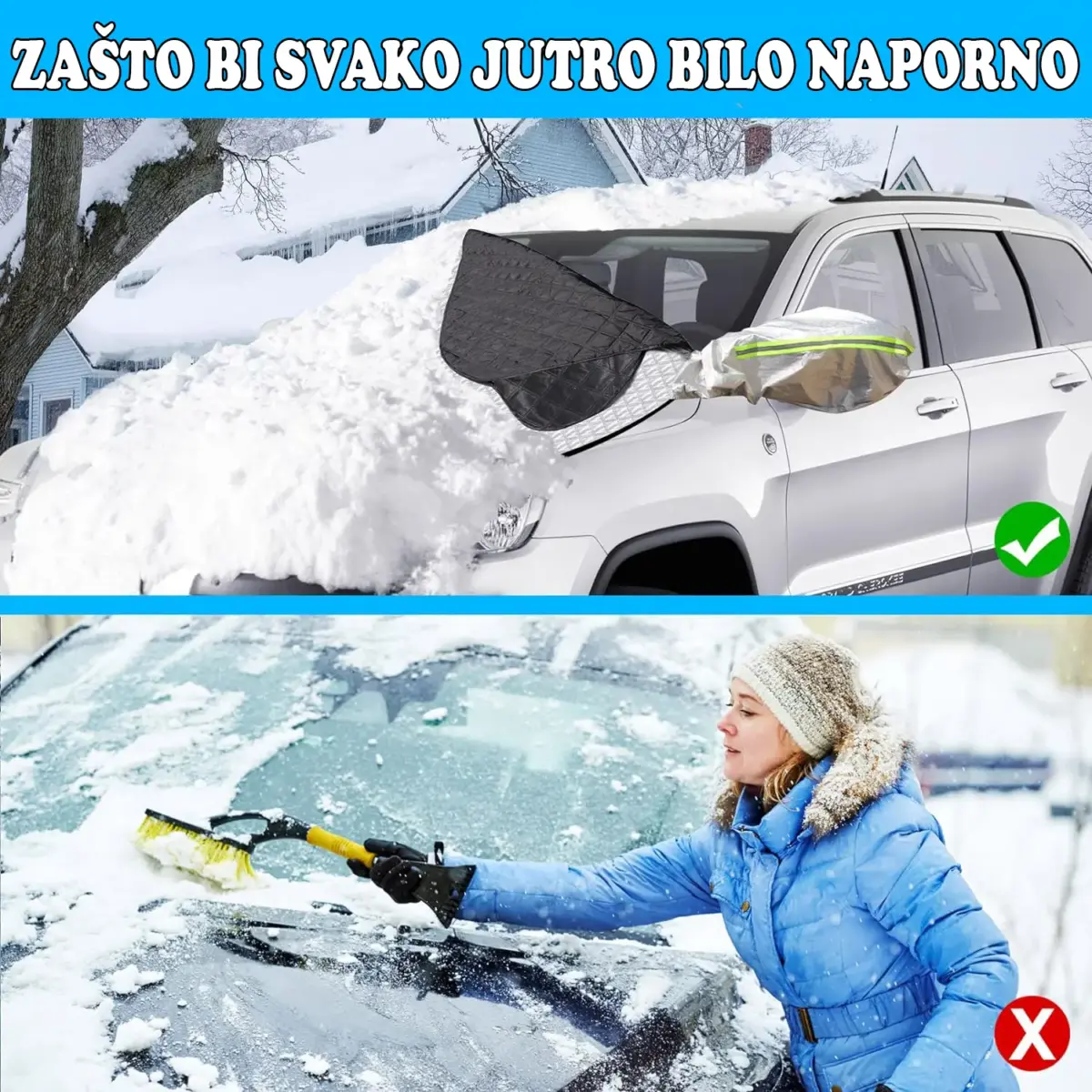 Zaštita šoferke od snega i leda