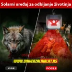 Solarni uređaj za odbijanje životinja sa crvenim LED svetlom