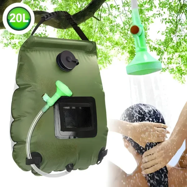 Solarni tuš za kampovanje kapaciteta 20 litara