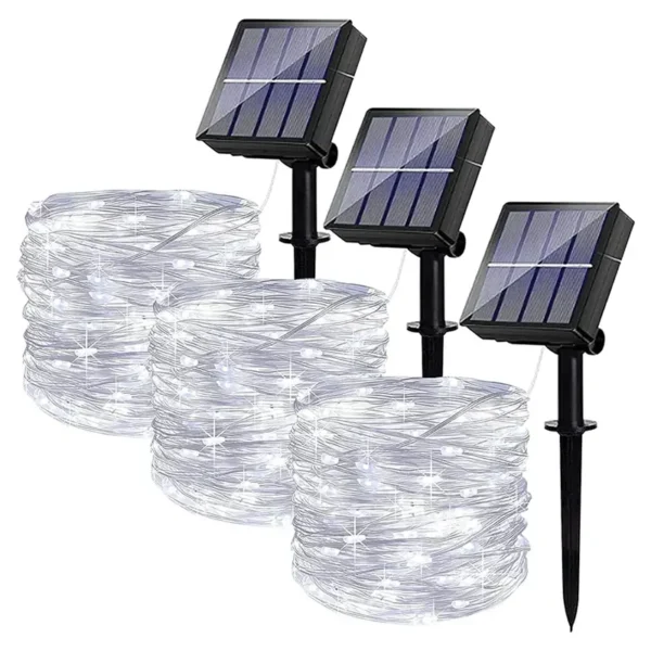 Novogodišnje solarne lampice bele 30 metara