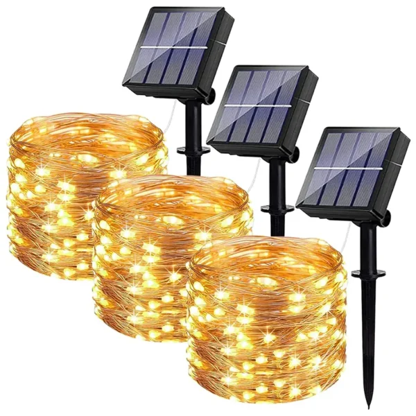 Novogodišnje solarne lampice žute 30 metara