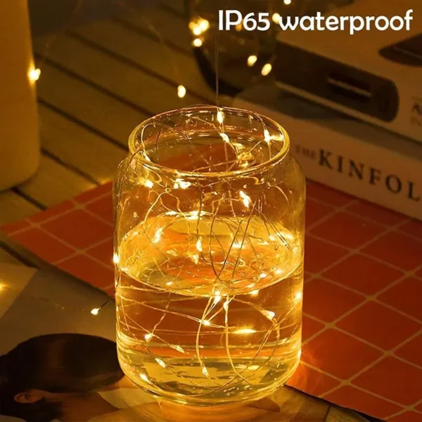 Novogodišnje žute LED solarne lampice