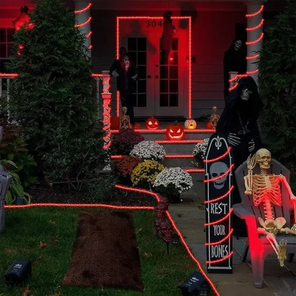 Novogodišnje crveno solarno LED crevo