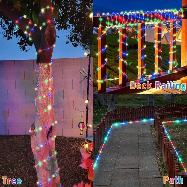 Novogodišnje šareno solarno LED crevo