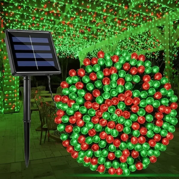 Novogodišnje solarne lampice zeleno crvene