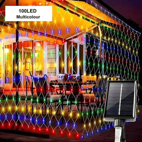 Solarne LED šarena mreža za dekoraciju