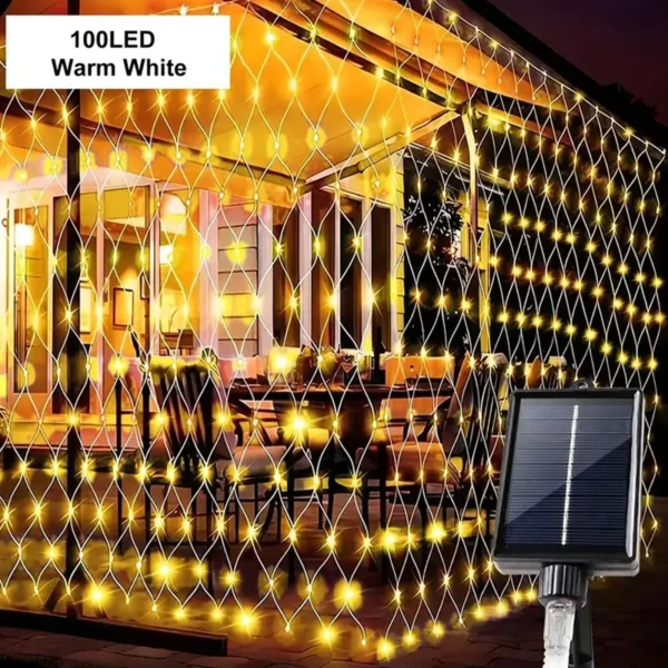 Solarne LED žuta mreža za dekoraciju