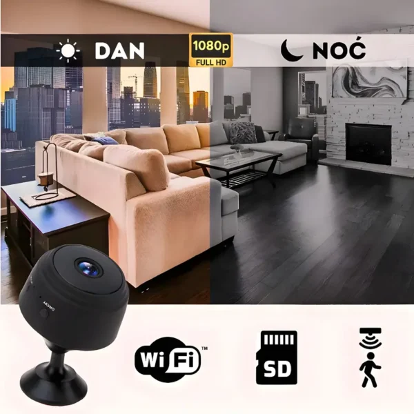 Mini WiFi kamera A9 sa magnetnim postoljem za lako montiranje