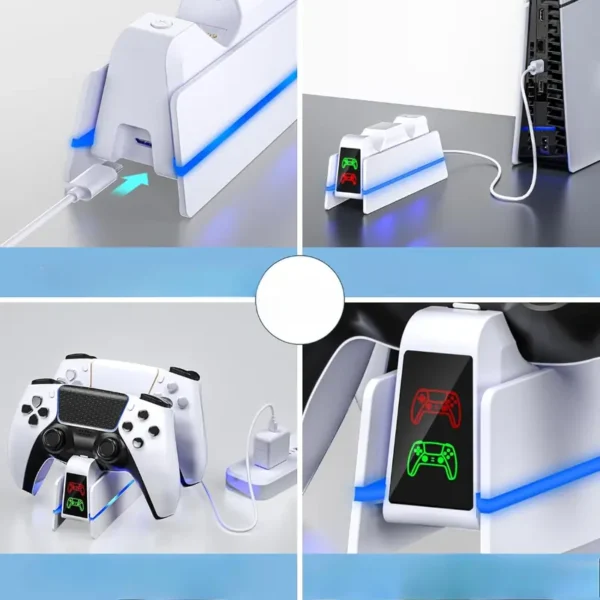 Baza za punjenje ps5 rgb led punjac ps5
