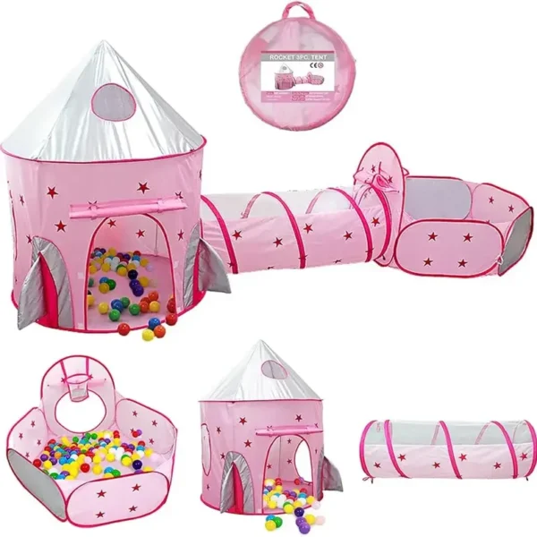 roze deciji sator sa tunelom