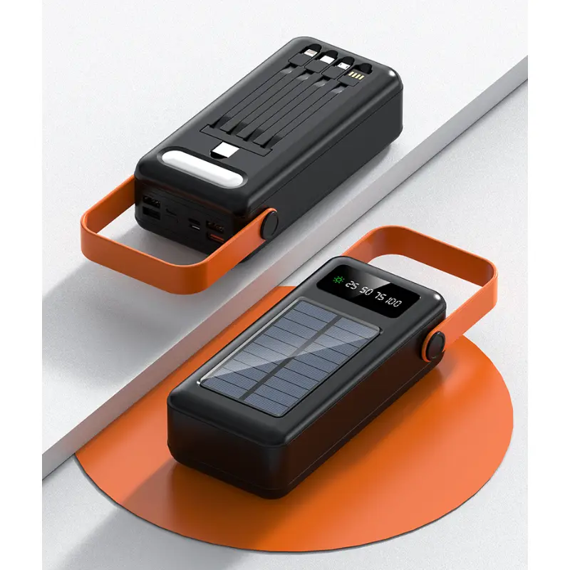Solarni power bank 50000 mAh sa kablovima i LED lampom
