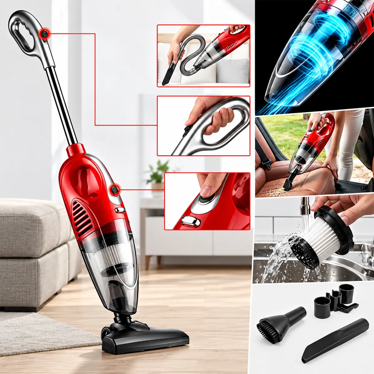 elektricni-rucni-stapni-usisivac Električni parni mop za podove sa podesivom parom - Slika 1