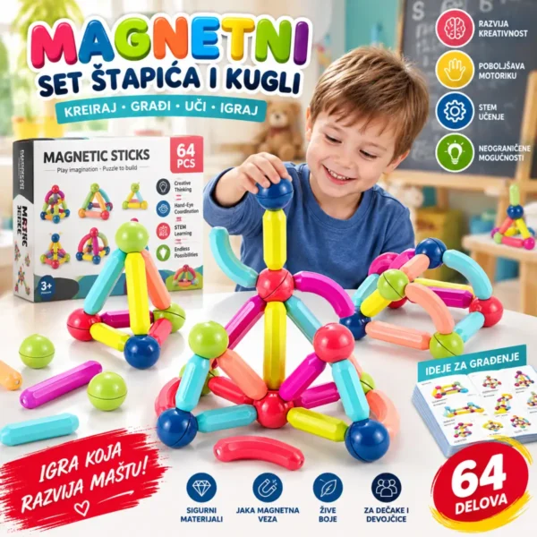 Magnetni set štapića i kugli