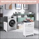 Sklopiva korpa za veš na točkićima